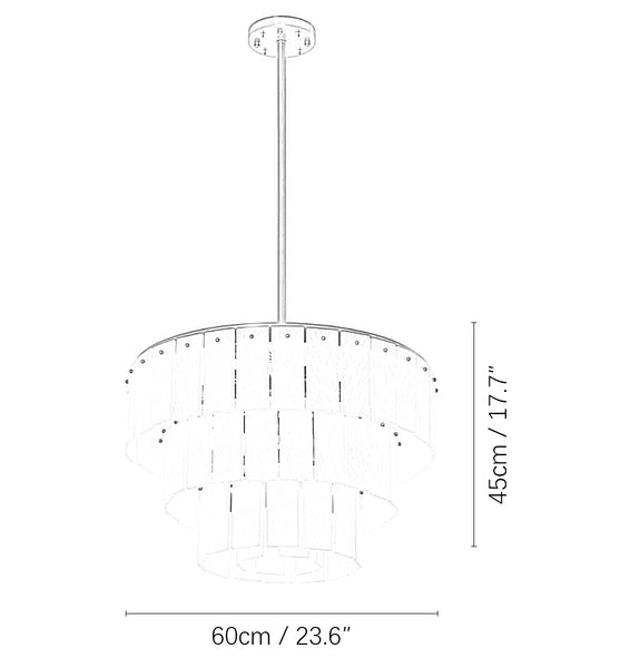Tiered Rectangular Alabaster Chandelier