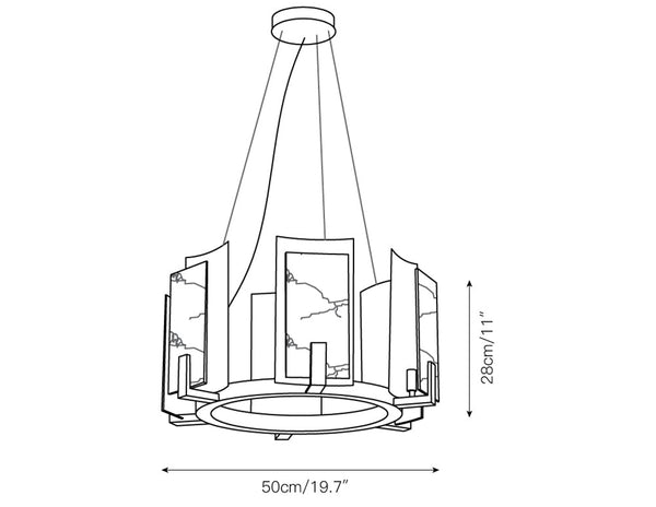 Modern Alabaster Jessie Round Chandelier