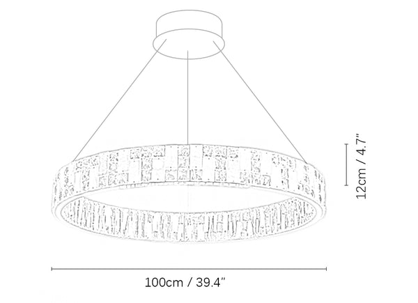 Round Alabaster Crystal Chandelier