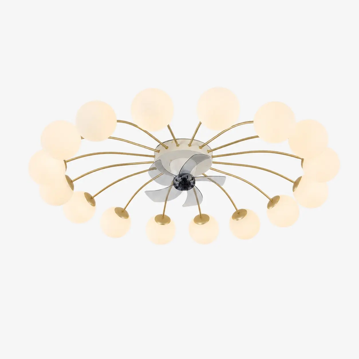 16 Heads white and gold ceiling fan light